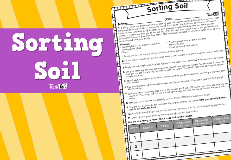 Sorting Soil - Worksheet