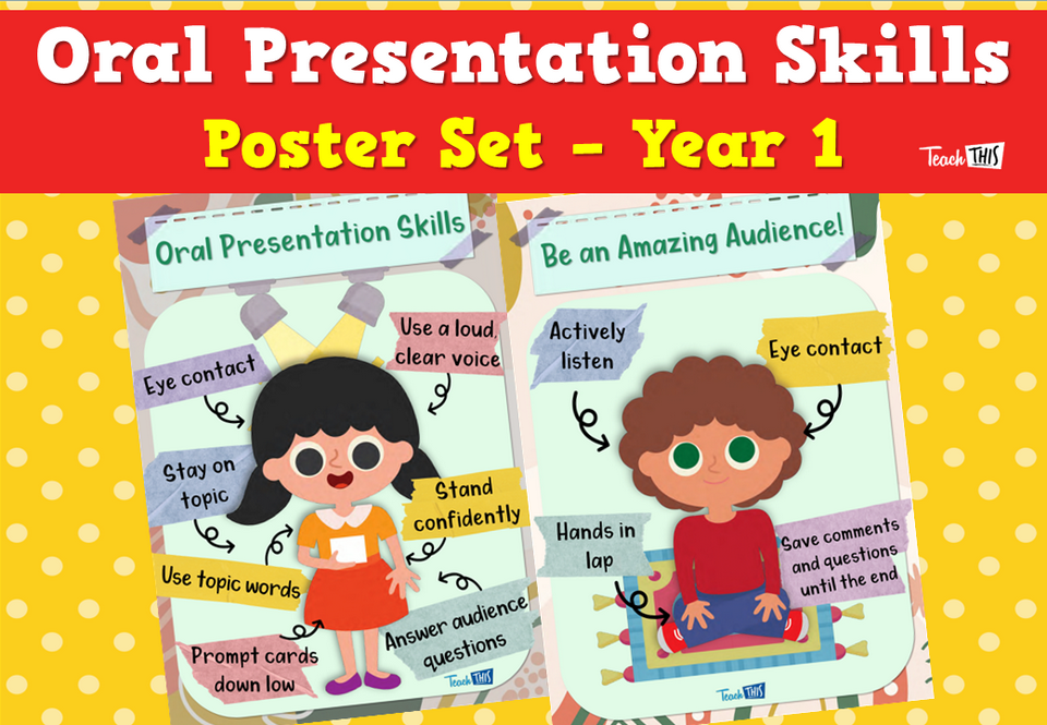 Oral Presentation Skills Poster Set – Year 1