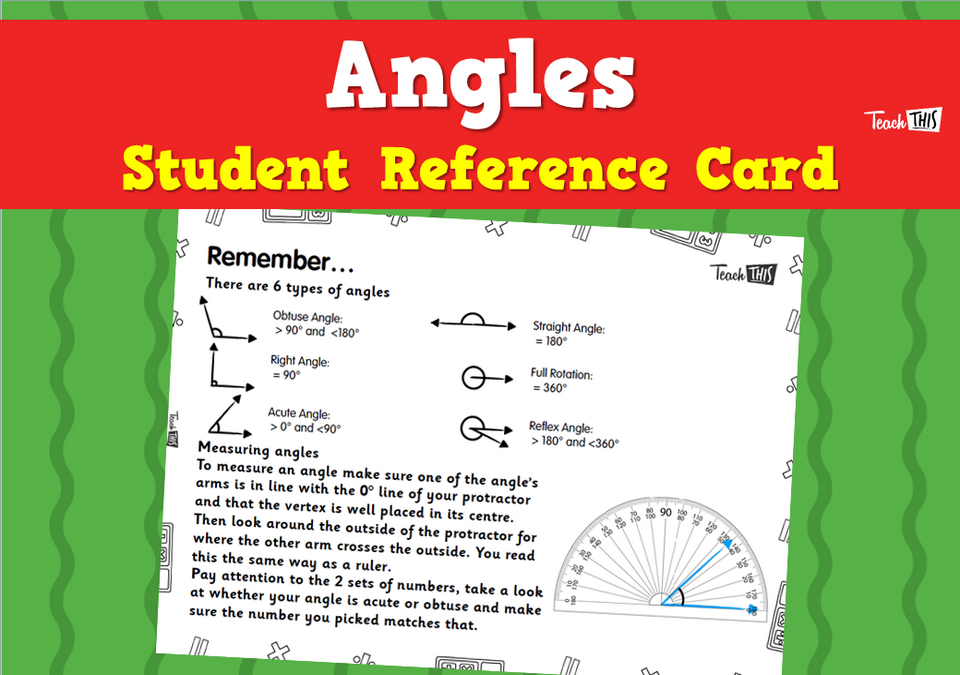 Angles - Student Reference Card