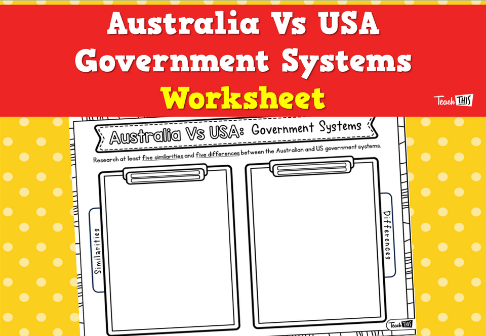 Australia Vs USA Government Systems - Worksheet