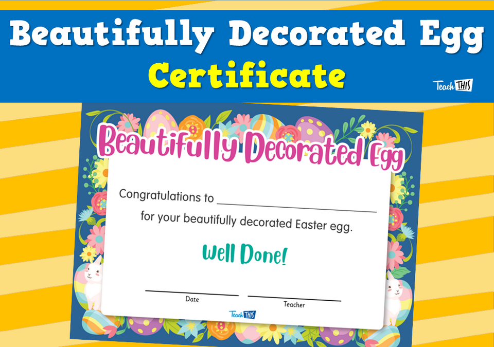 Beautifully Decorated Egg - Certificate
