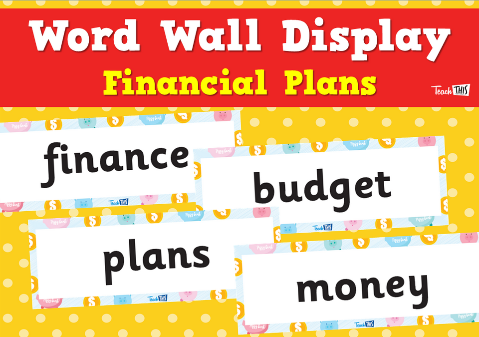 Word Wall Display - Financial Plans