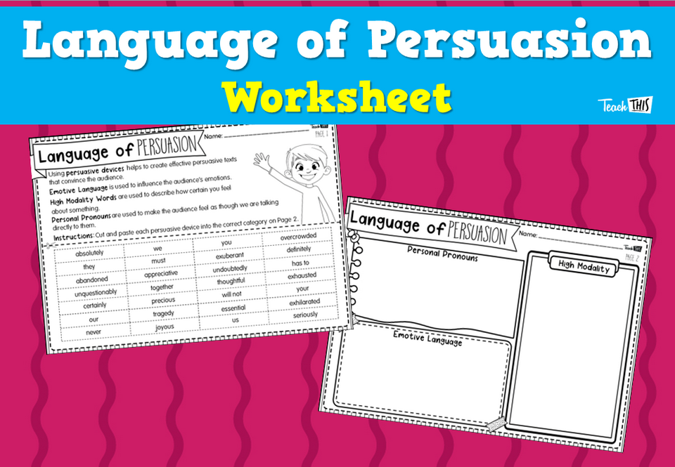 Language of Persuasion Worksheet