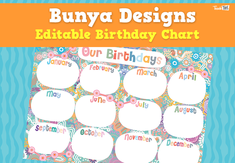 Bunya - Editable Birthday Chart