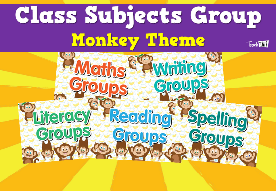 Class Subjects Group - Monkey Theme