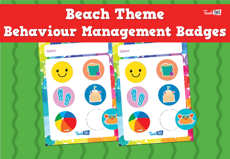 Beach Theme Behaviour Management Badges