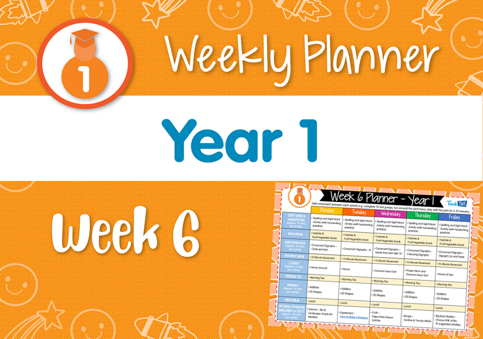 Weekly Planner - Year 1 Week 6