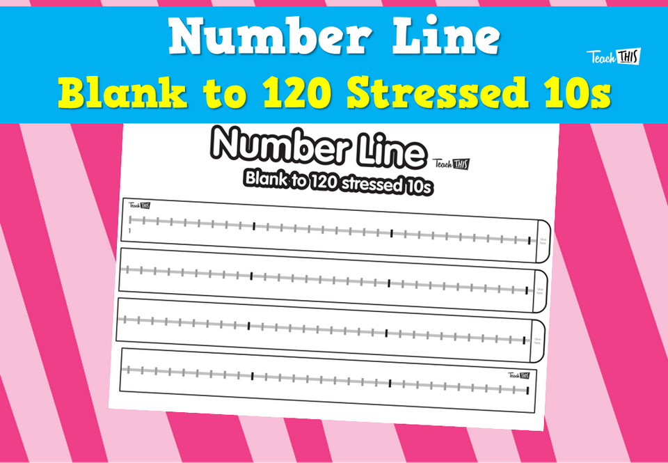 Number Line- Blank to 120 Stressed 10s