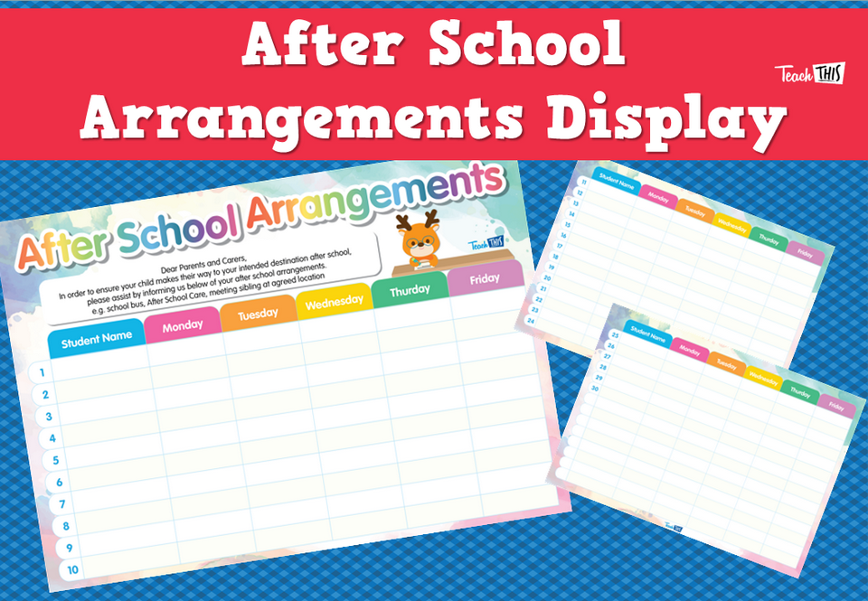 After School Arrangements Display