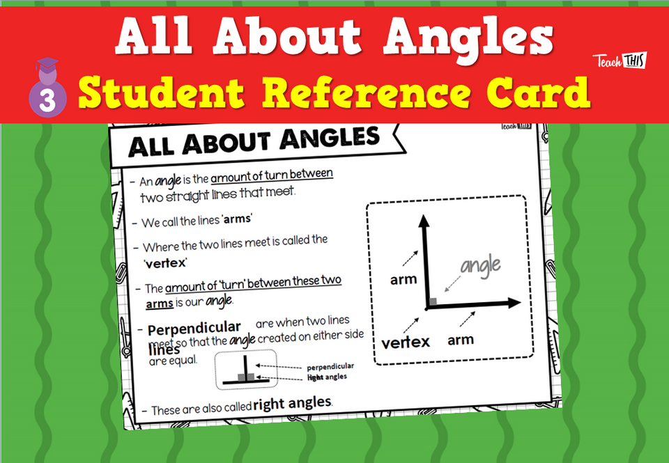 All About Angles - Student Reference Card