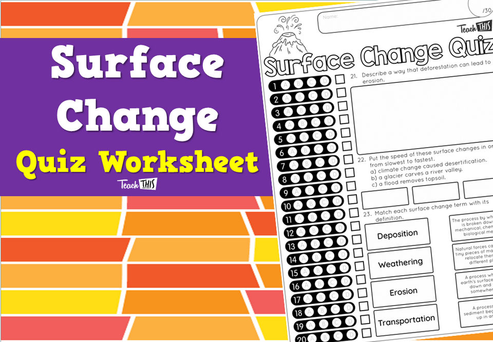 Surface Change Quiz Worksheet