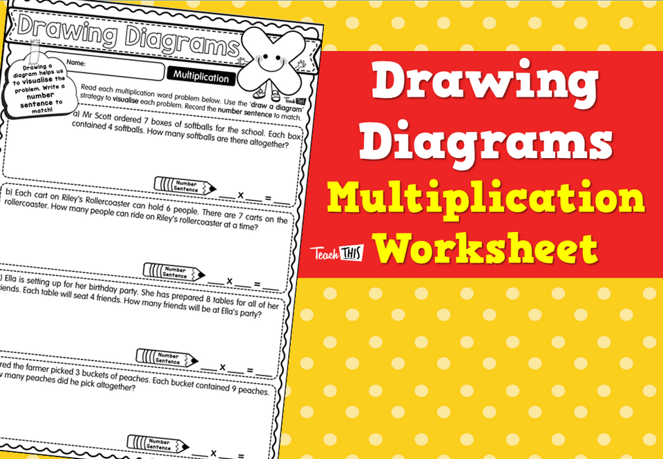 Drawing Diagrams: Multiplication Worksheet