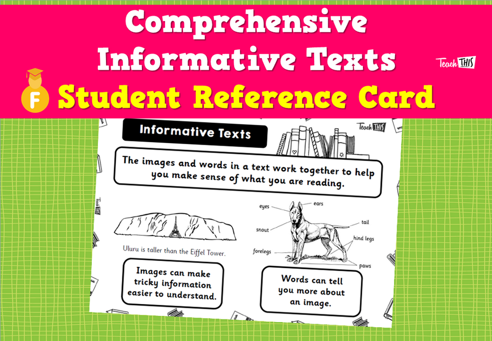 Comprehensive Informative Texts - Student Reference Card