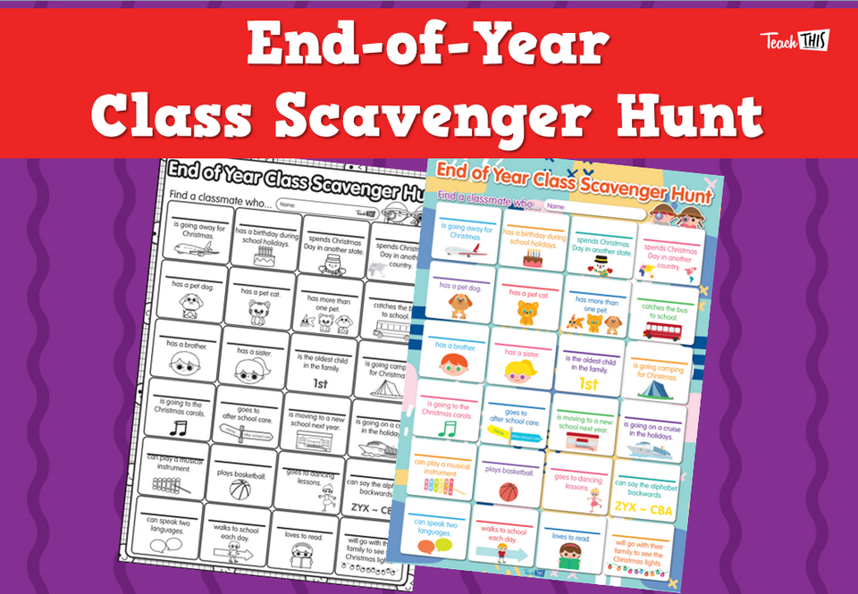 End-of-Year Class Scavenger Hunt