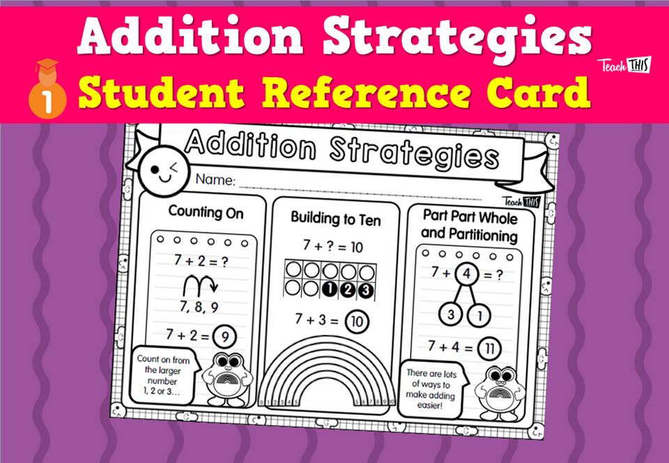 Addition Strategies - Student Reference Card