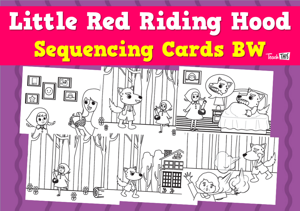 Little Red Riding Hood Sequencing Cards BW