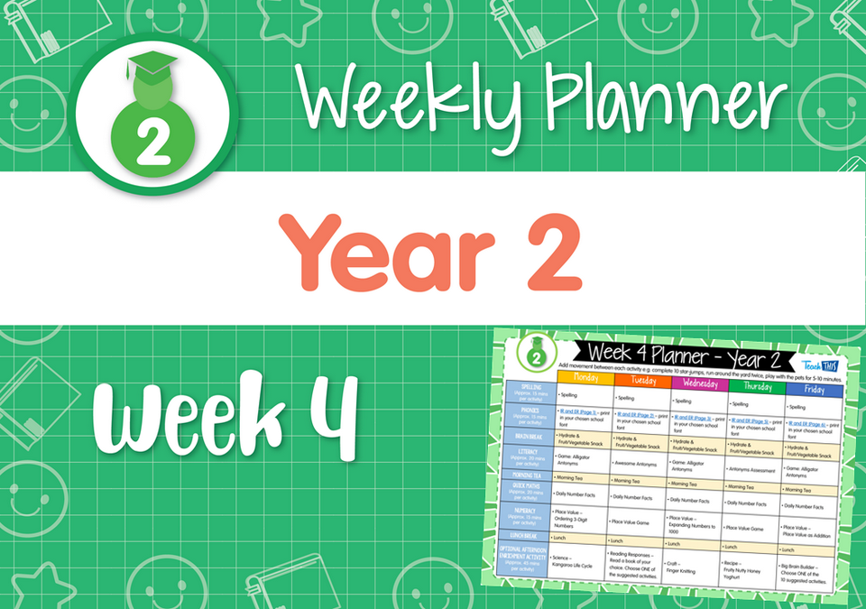 Weekly Planner - Year 2 Week 4