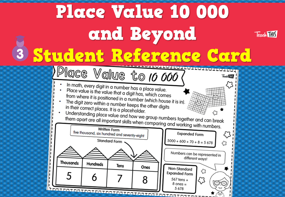 Place Value 10 000 and Beyond - Student Reference Card