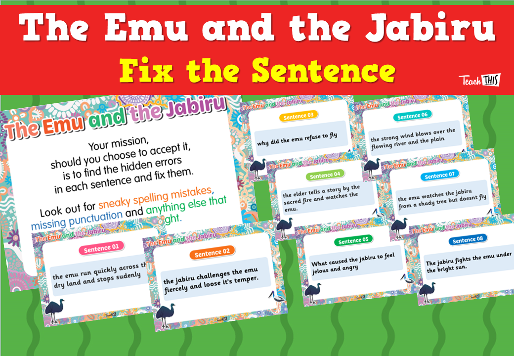 The Emu and the Jabiru – Fix the Sentence