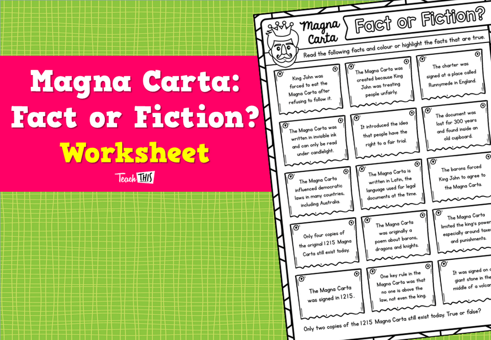 Magna Carta: Fact or Fiction? - Worksheet