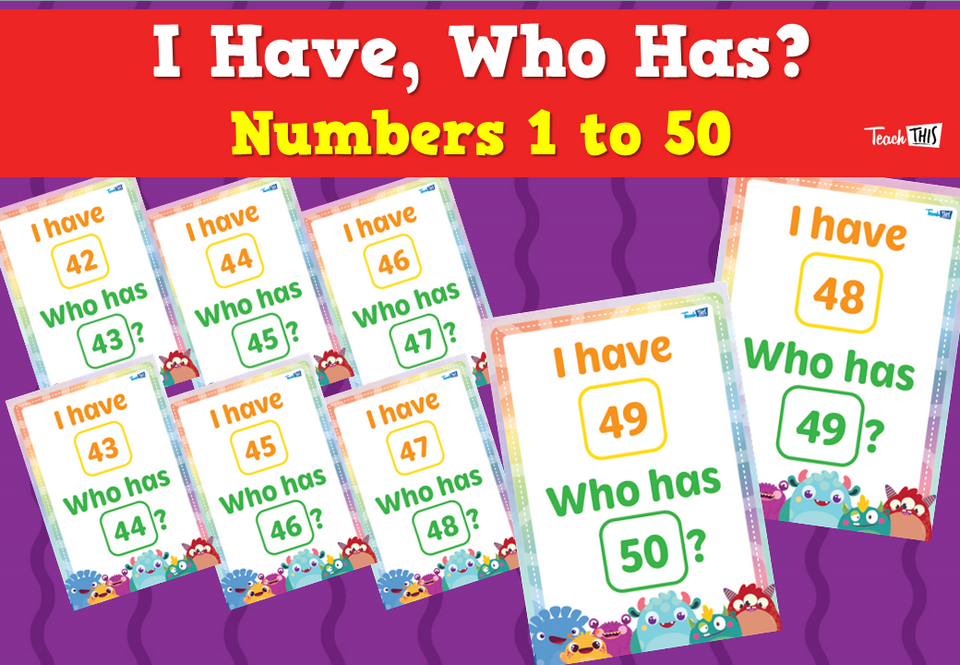 I Have, Who Has? - Numbers 1 to 50