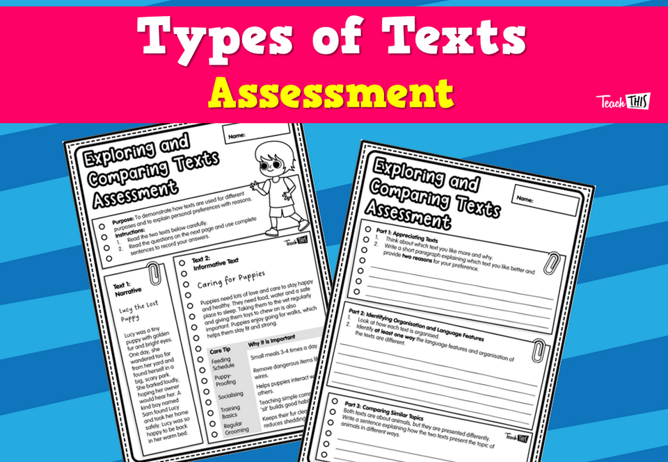 Types of Texts - Assessment