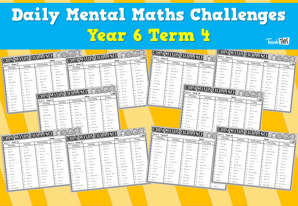Daily Mental Maths Challenges - Year 6 Term 4