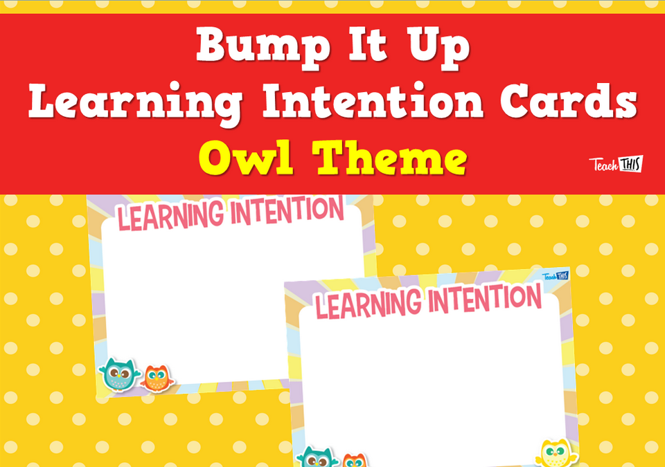Bump It Up Learning Intention Cards - Owl Theme