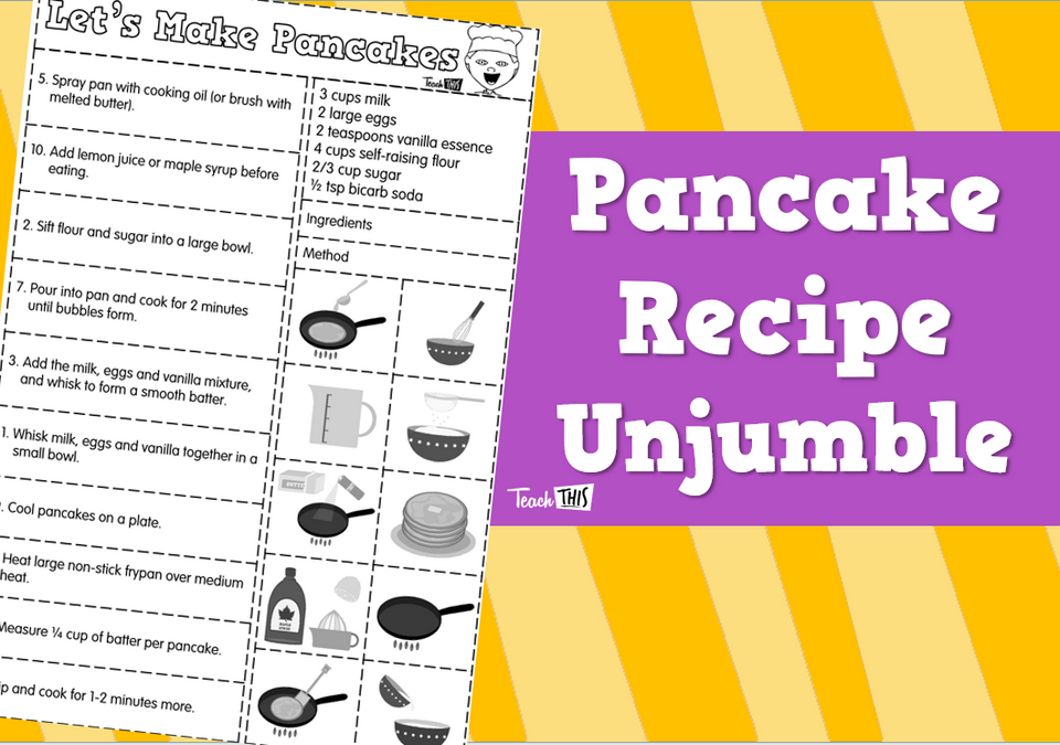 Pancake Recipe - Unjumble