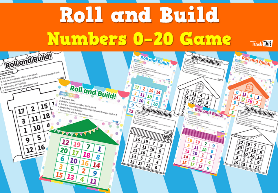 Roll and Build - Numbers 0-20 Game