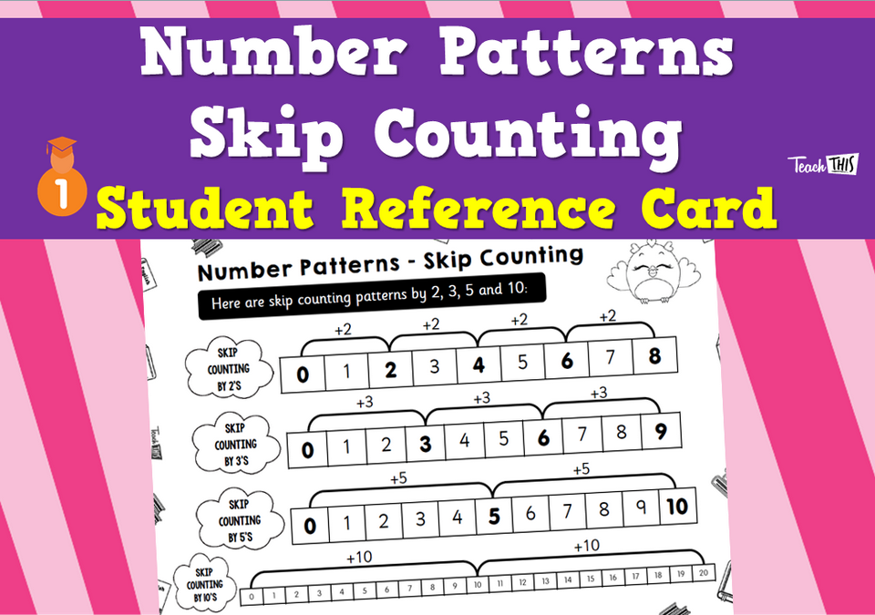 Number Patterns Skip Counting - Student Reference Card