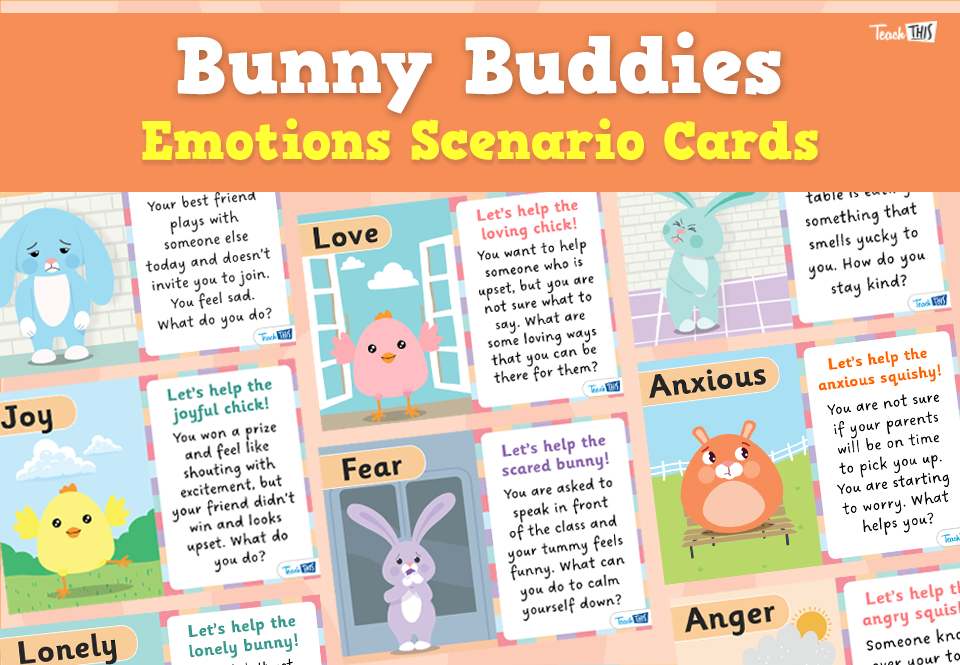 Bunny Buddies - Emotions Scenario Cards