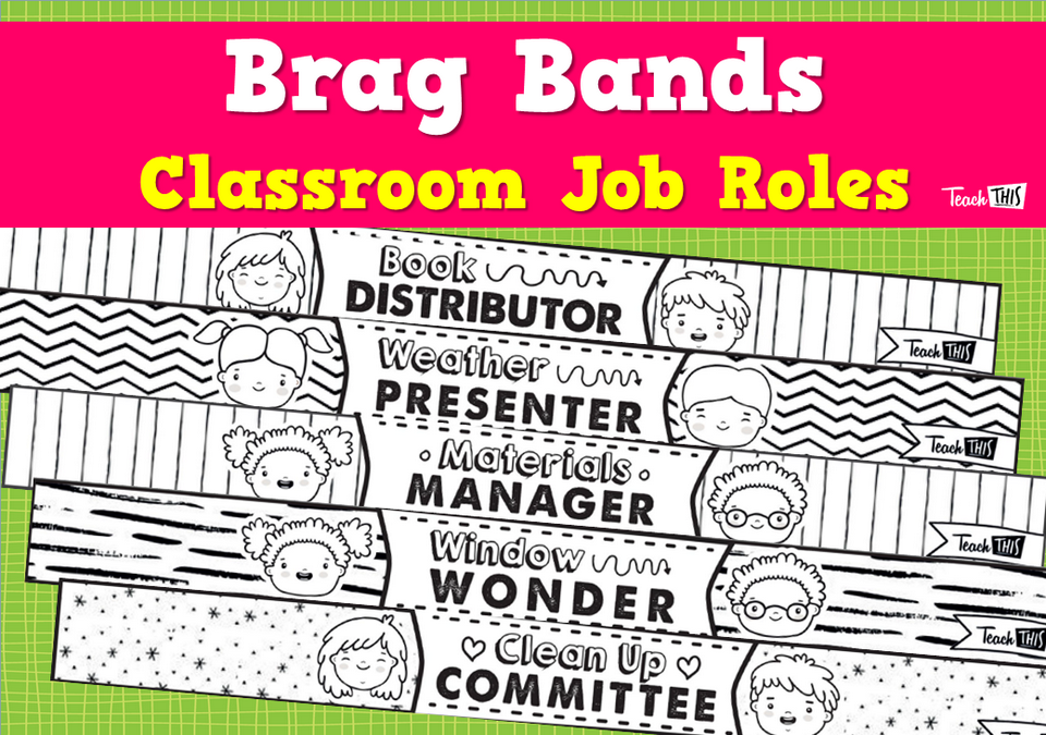 Brag Bands - Classroom Job Roles