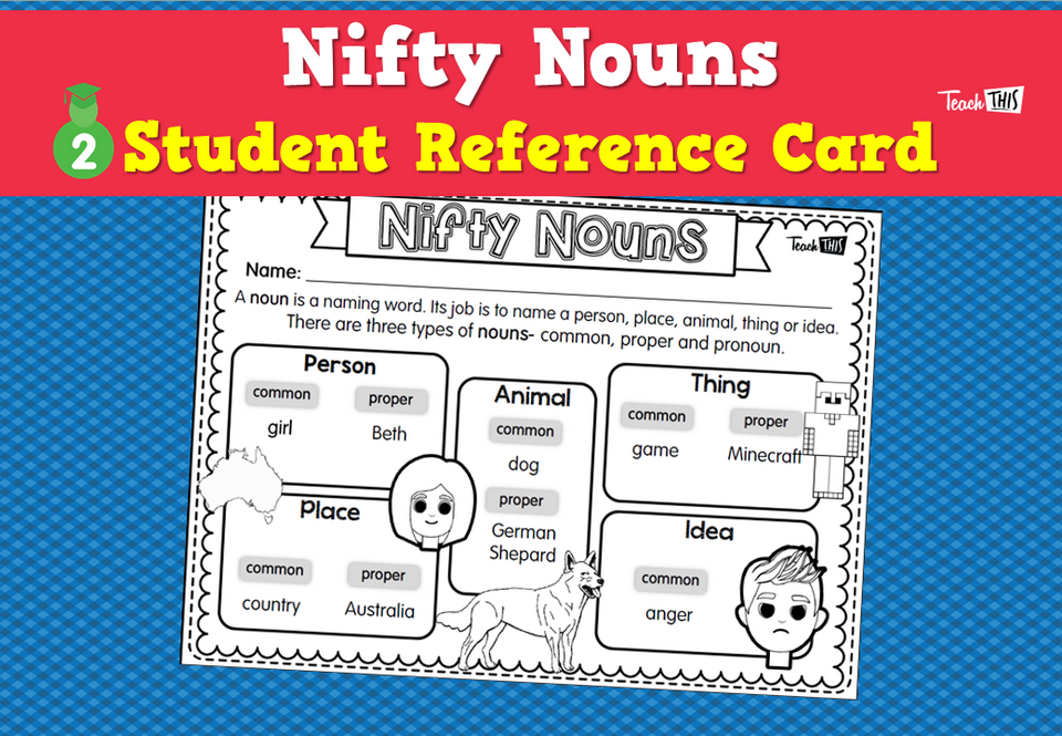Nifty Nouns - Student Reference Card
