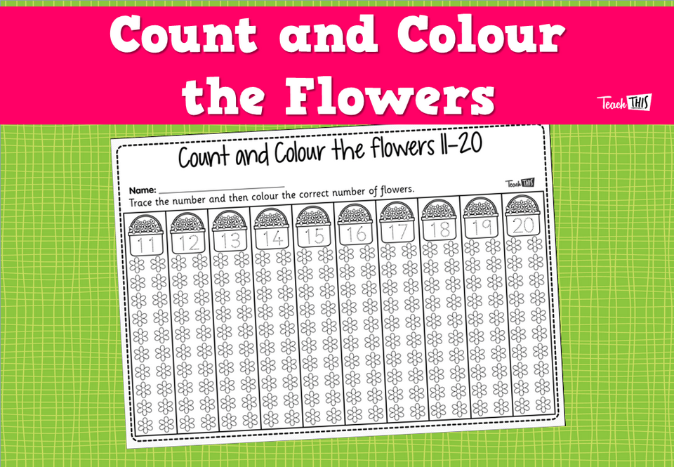 Count and Colour the Flowers
