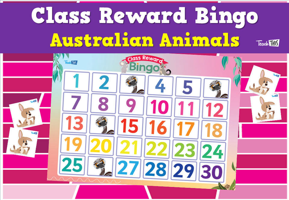 Class Reward Bingo – Australian Animals