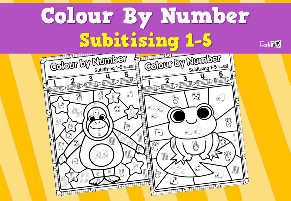 Colour By Number: Subitising 1-5