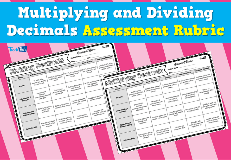Multiplying and Dividing Decimals Assessment Rubric