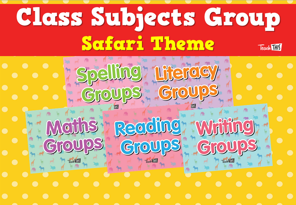 Class Subjects Group - Safari Theme