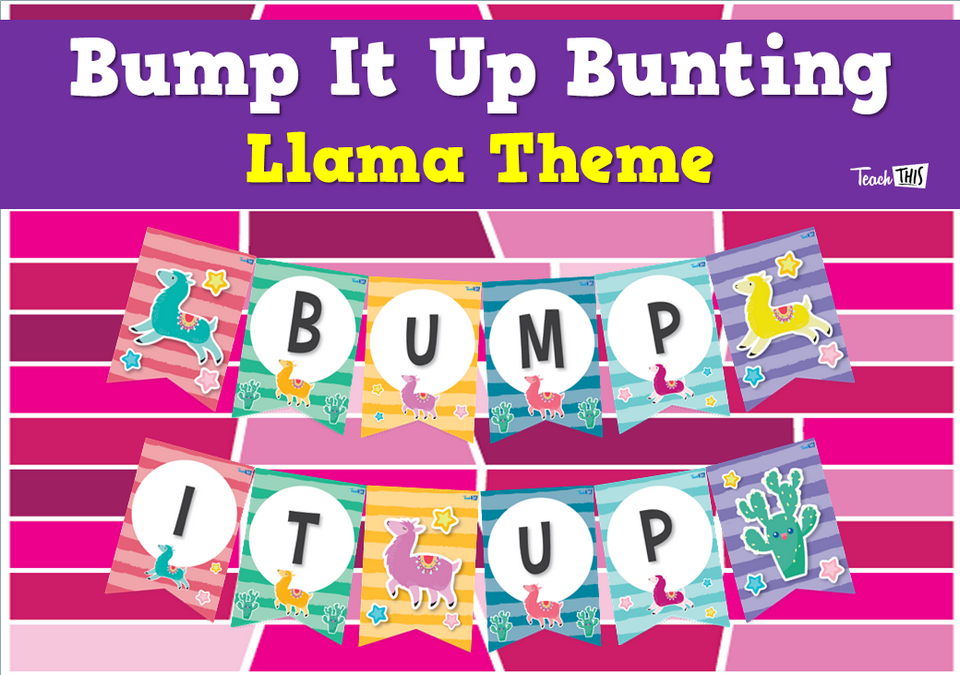 Bump It Up Bunting - Llama Theme