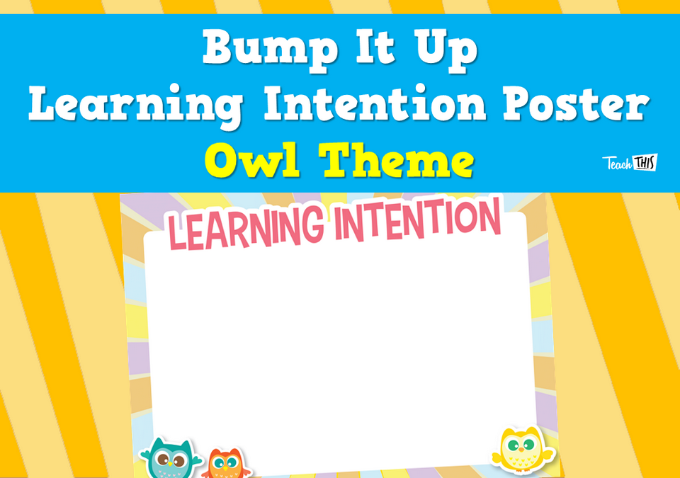 Bump It Up Learning Intention Poster - Owl Theme