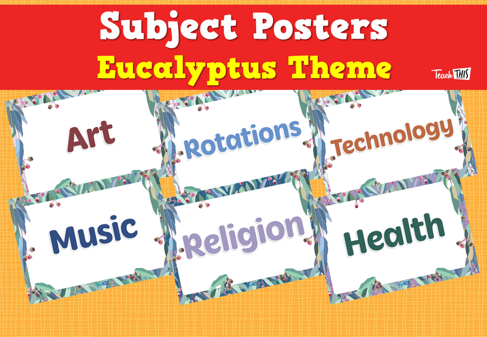 Subject Posters – Eucalyptus Theme
