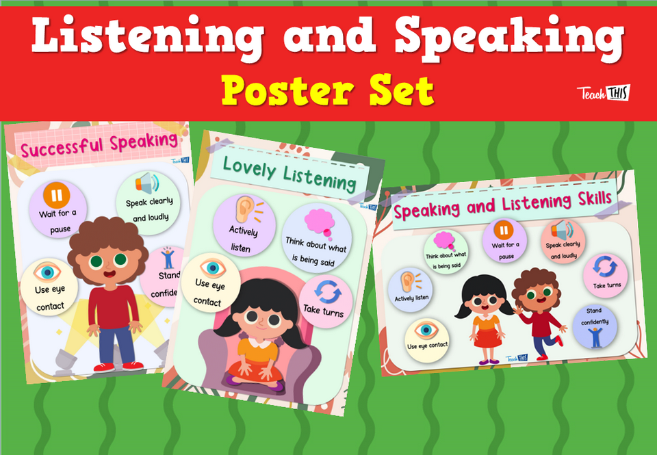 Listening and Speaking Poster Set