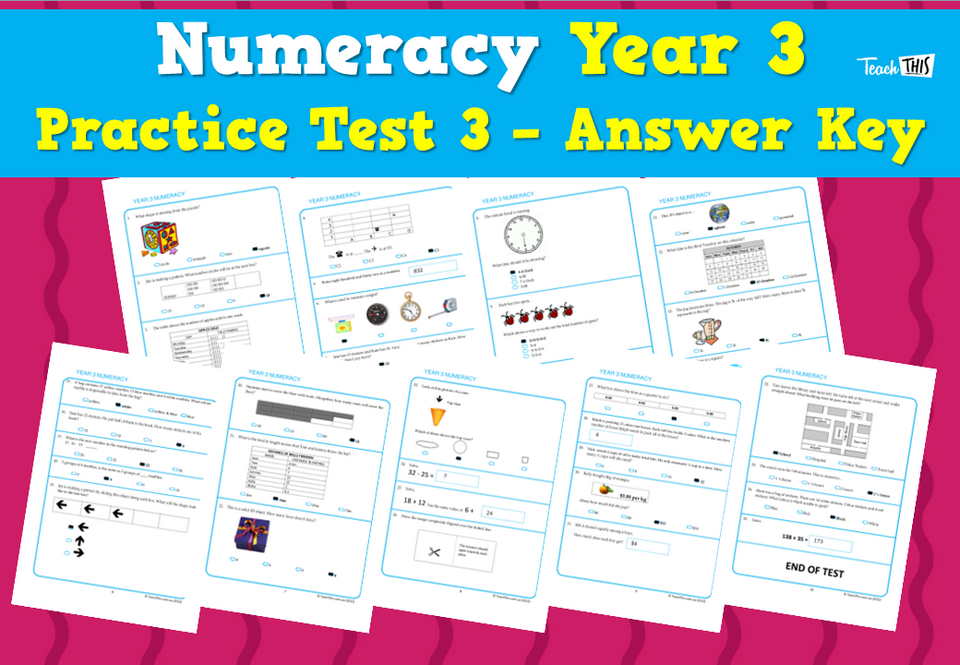Year 3 - P3 Numeracy - ANSWERS