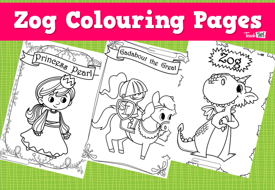 Zog Colouring Pages