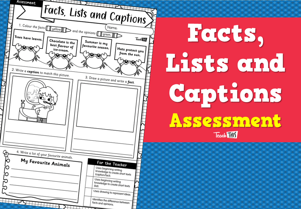 Facts, Lists and Captions Assessment