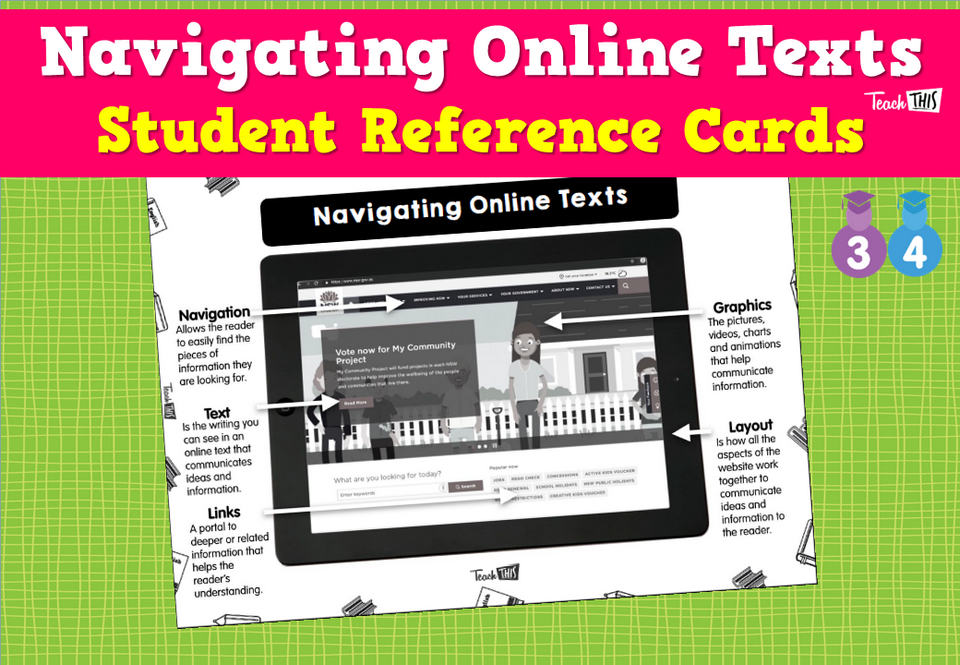 Navigating Online Texts - Student Reference Cards