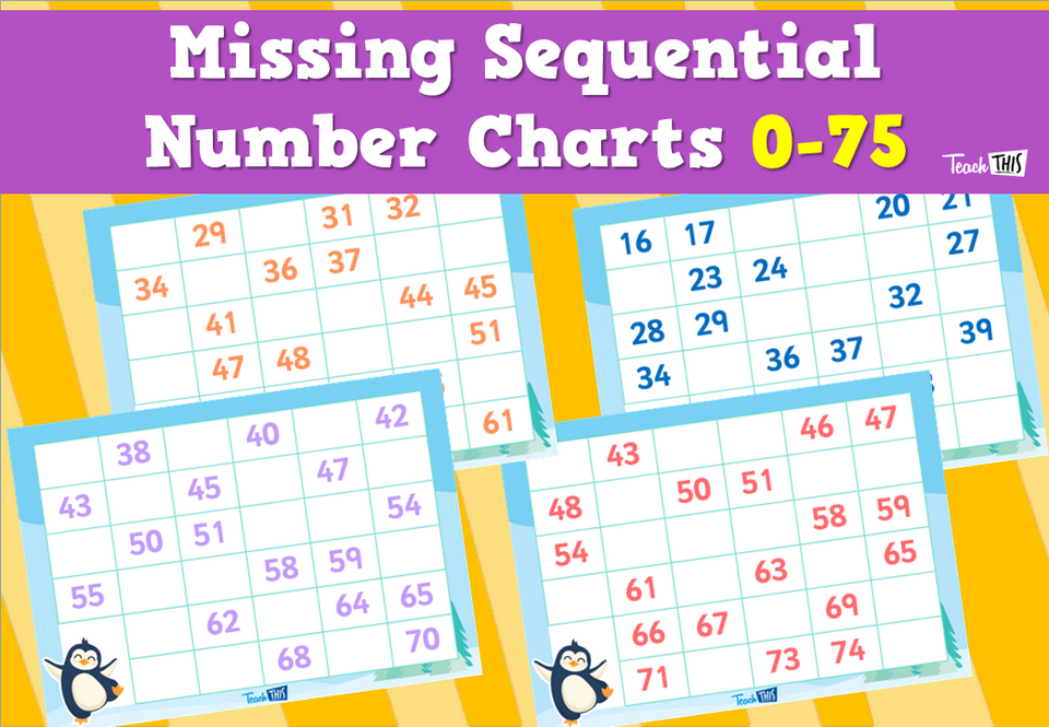 Missing Sequential Number Charts 0-75