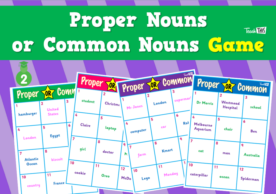 Proper Nouns or Common Nouns Game