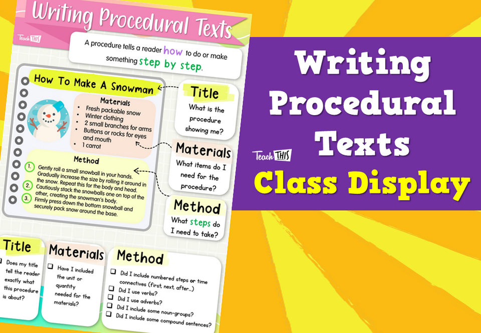 Writing Procedural Texts Class Display
